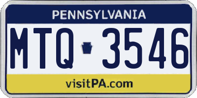 PA license plate MTQ3546
