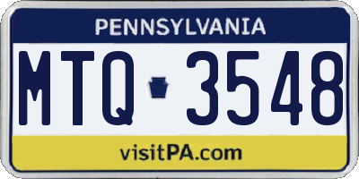 PA license plate MTQ3548