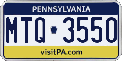 PA license plate MTQ3550