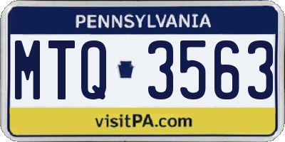PA license plate MTQ3563