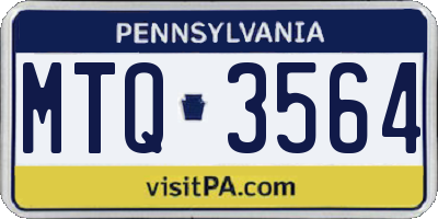 PA license plate MTQ3564
