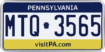 PA license plate MTQ3565