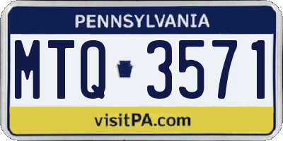 PA license plate MTQ3571