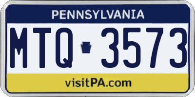PA license plate MTQ3573
