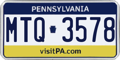 PA license plate MTQ3578