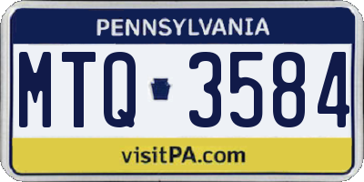 PA license plate MTQ3584