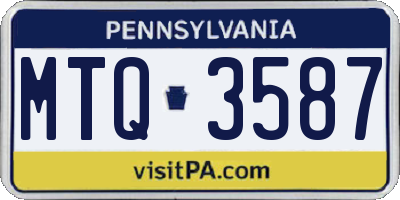 PA license plate MTQ3587