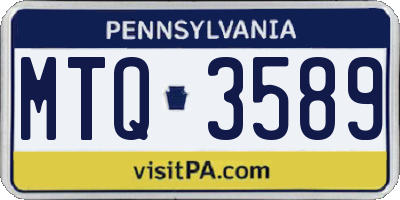 PA license plate MTQ3589