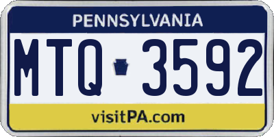 PA license plate MTQ3592