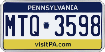 PA license plate MTQ3598