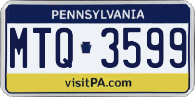 PA license plate MTQ3599