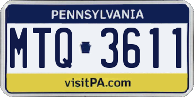 PA license plate MTQ3611