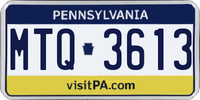PA license plate MTQ3613
