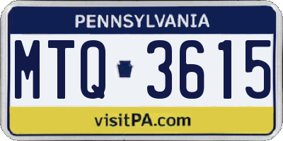 PA license plate MTQ3615