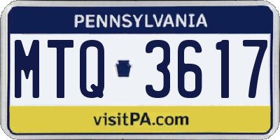 PA license plate MTQ3617