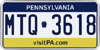 PA license plate MTQ3618