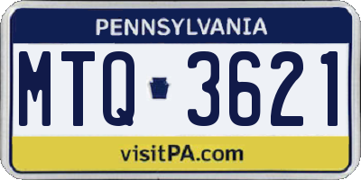 PA license plate MTQ3621