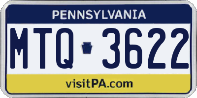 PA license plate MTQ3622