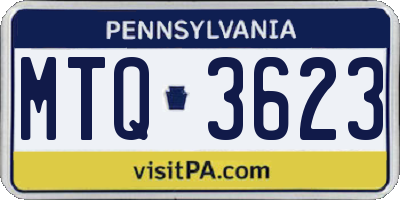 PA license plate MTQ3623