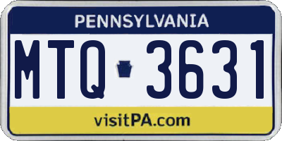 PA license plate MTQ3631