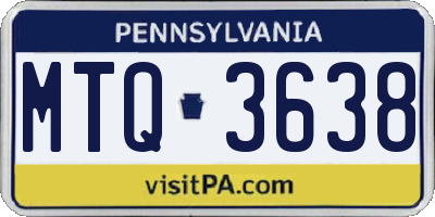 PA license plate MTQ3638