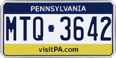 PA license plate MTQ3642