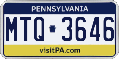 PA license plate MTQ3646
