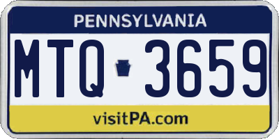 PA license plate MTQ3659