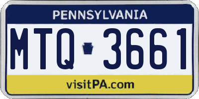 PA license plate MTQ3661