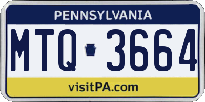 PA license plate MTQ3664
