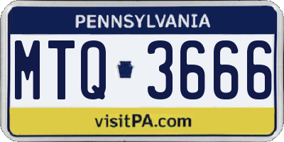 PA license plate MTQ3666