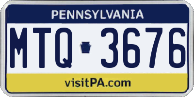 PA license plate MTQ3676