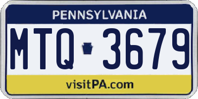 PA license plate MTQ3679