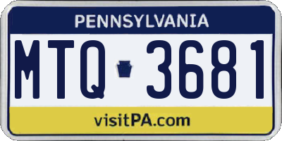PA license plate MTQ3681