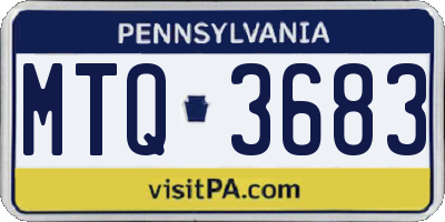 PA license plate MTQ3683
