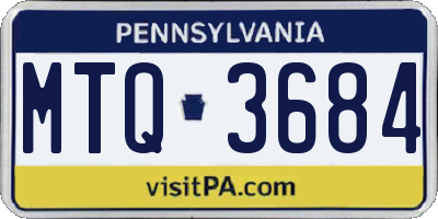 PA license plate MTQ3684