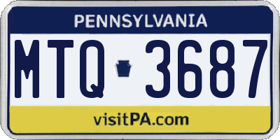 PA license plate MTQ3687