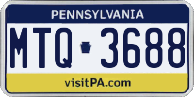 PA license plate MTQ3688