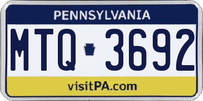 PA license plate MTQ3692