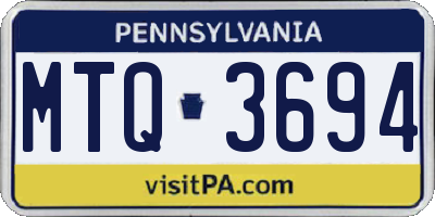 PA license plate MTQ3694