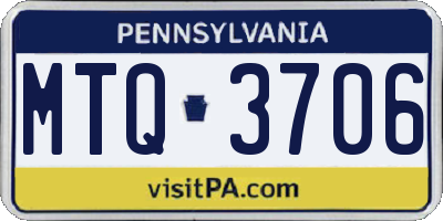 PA license plate MTQ3706