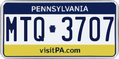 PA license plate MTQ3707