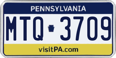 PA license plate MTQ3709