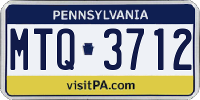 PA license plate MTQ3712