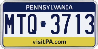PA license plate MTQ3713