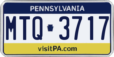 PA license plate MTQ3717