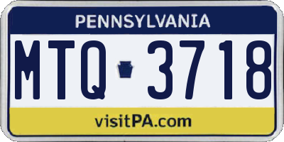 PA license plate MTQ3718