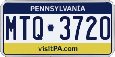 PA license plate MTQ3720
