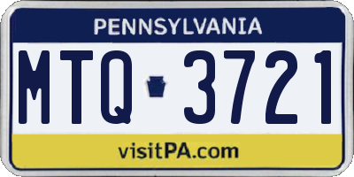 PA license plate MTQ3721