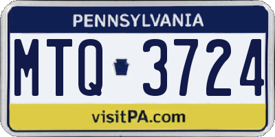 PA license plate MTQ3724